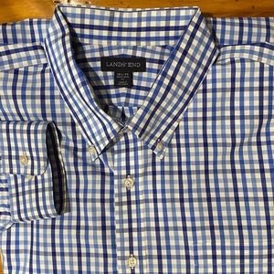 NWOT Lands End Patterned Button Down Shirt